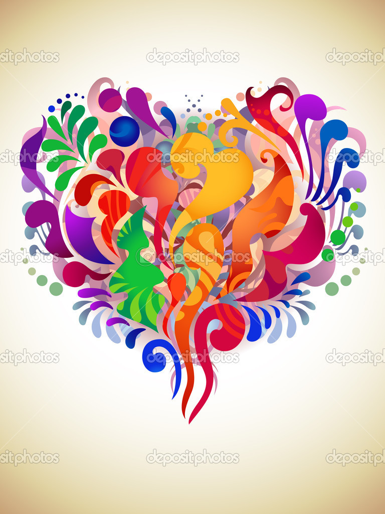 Colorful Abstract Hearts