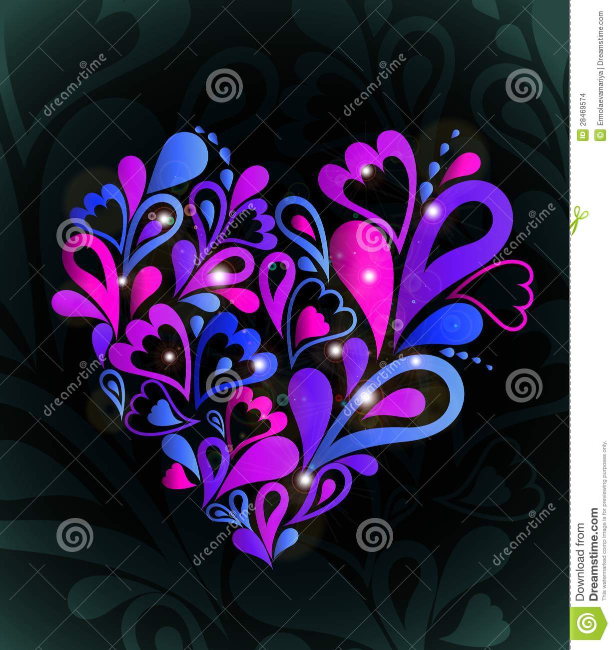 Colorful Abstract Hearts