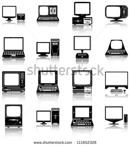 Computer Silhouette Vector