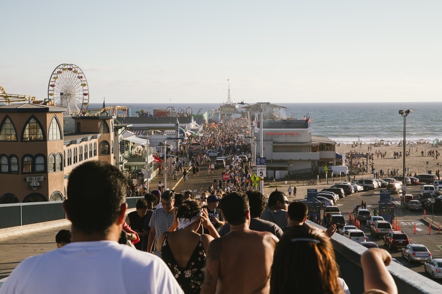 Crowd People in Amusement Parks