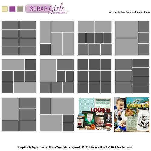 Digital Scrapbook Layout Templates