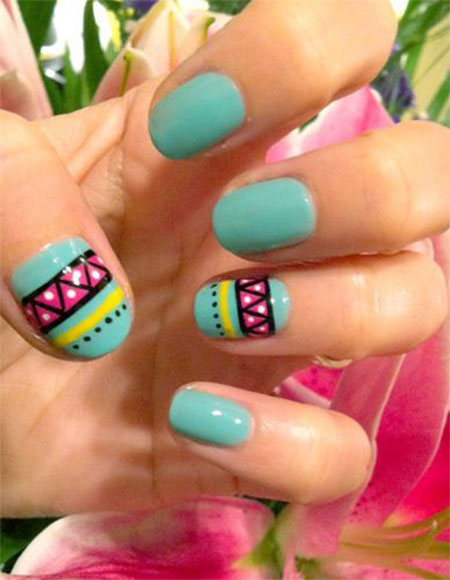 Easy Aztec Nail Art Design