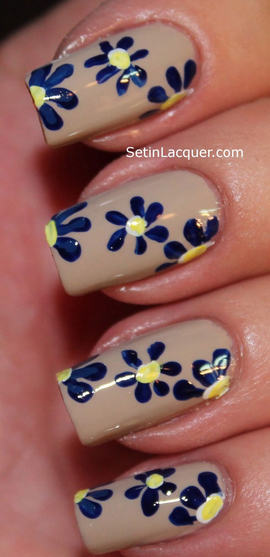 Easy Flower Nail Art Designs