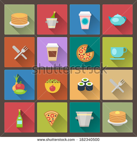 Flat Food Icon Vectors Flat Food Icon Vectors