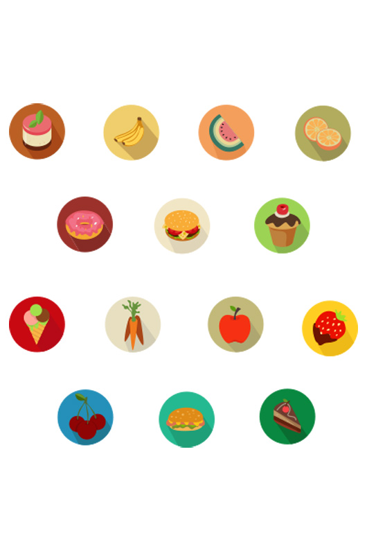 Flat Food Icons Free