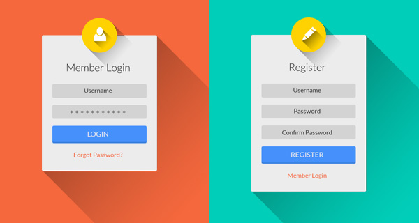 Flat UI Login-Form