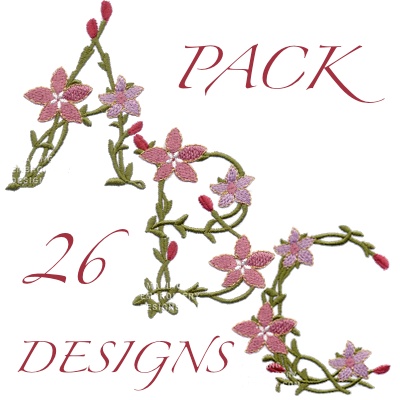 Flower Font Machine Embroidery Designs
