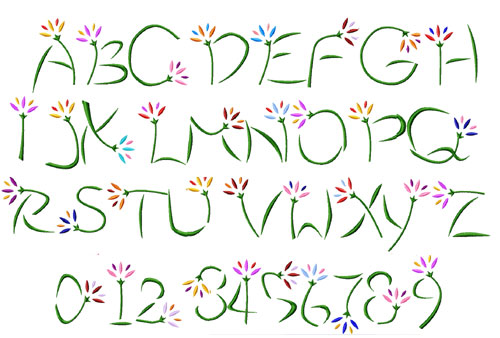 15 Flower Alphabet Font Images