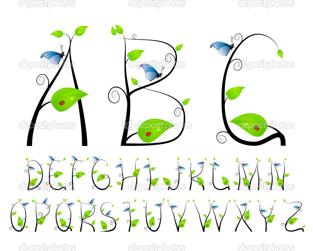 Flower Fonts Alphabet Letters