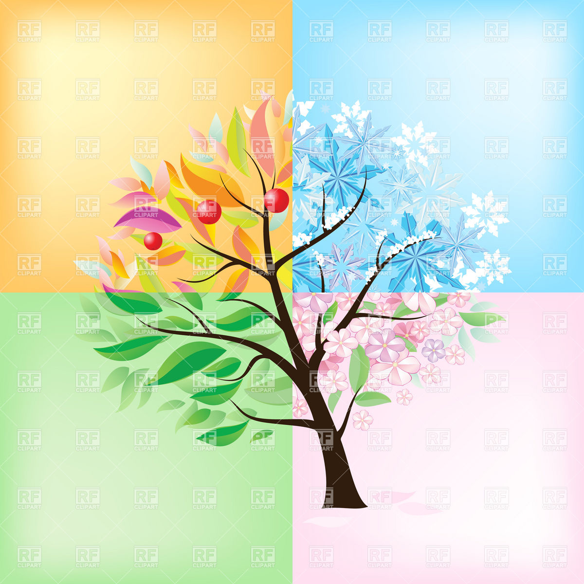 Four Seasons Tree Clip Art