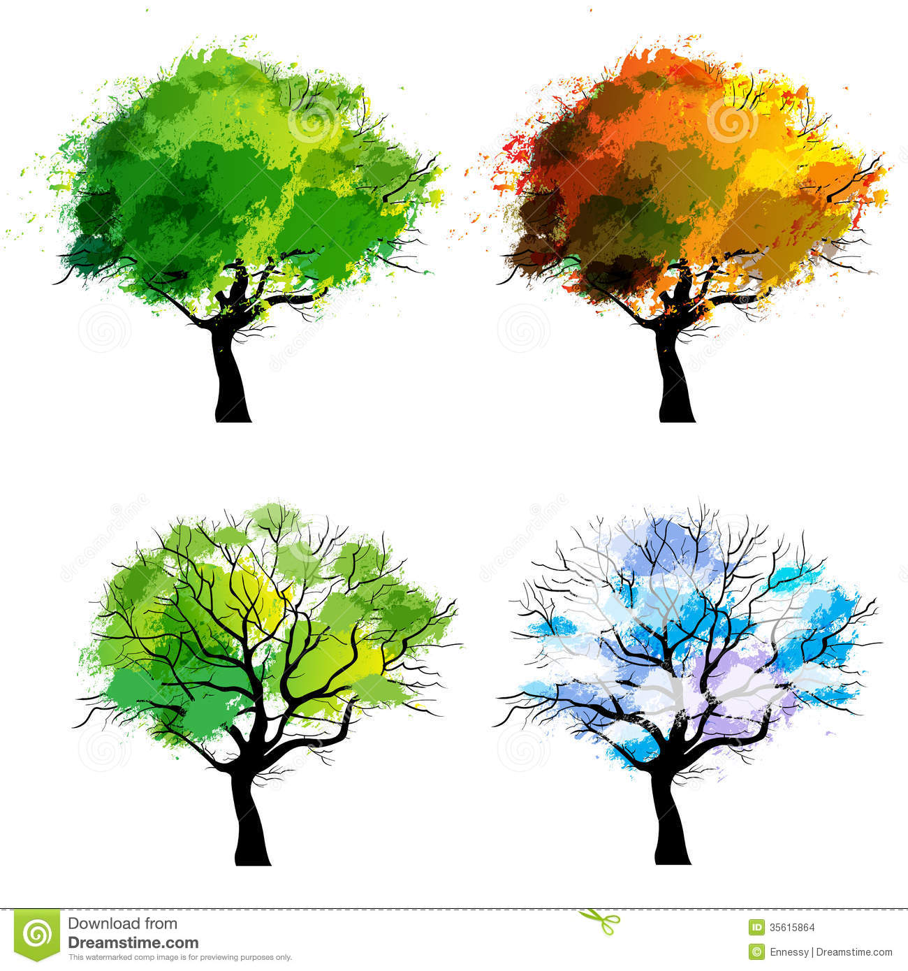 Four Seasons Tree Vector