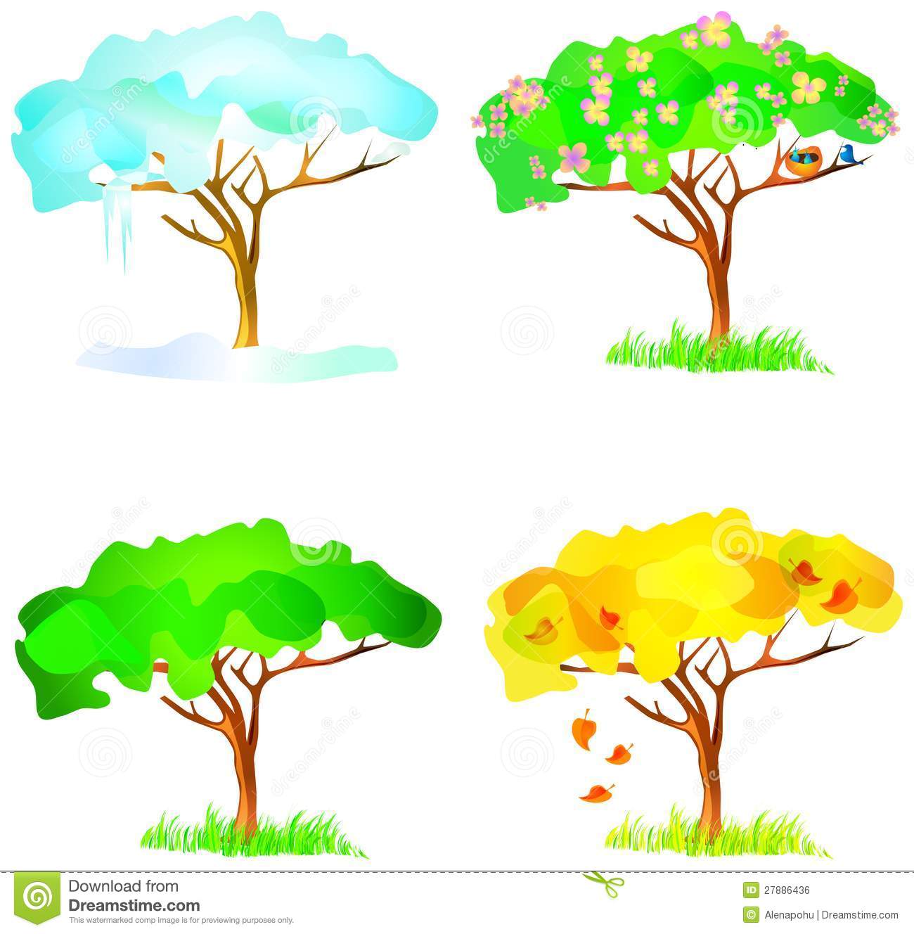 Four Seasons Tree Vector