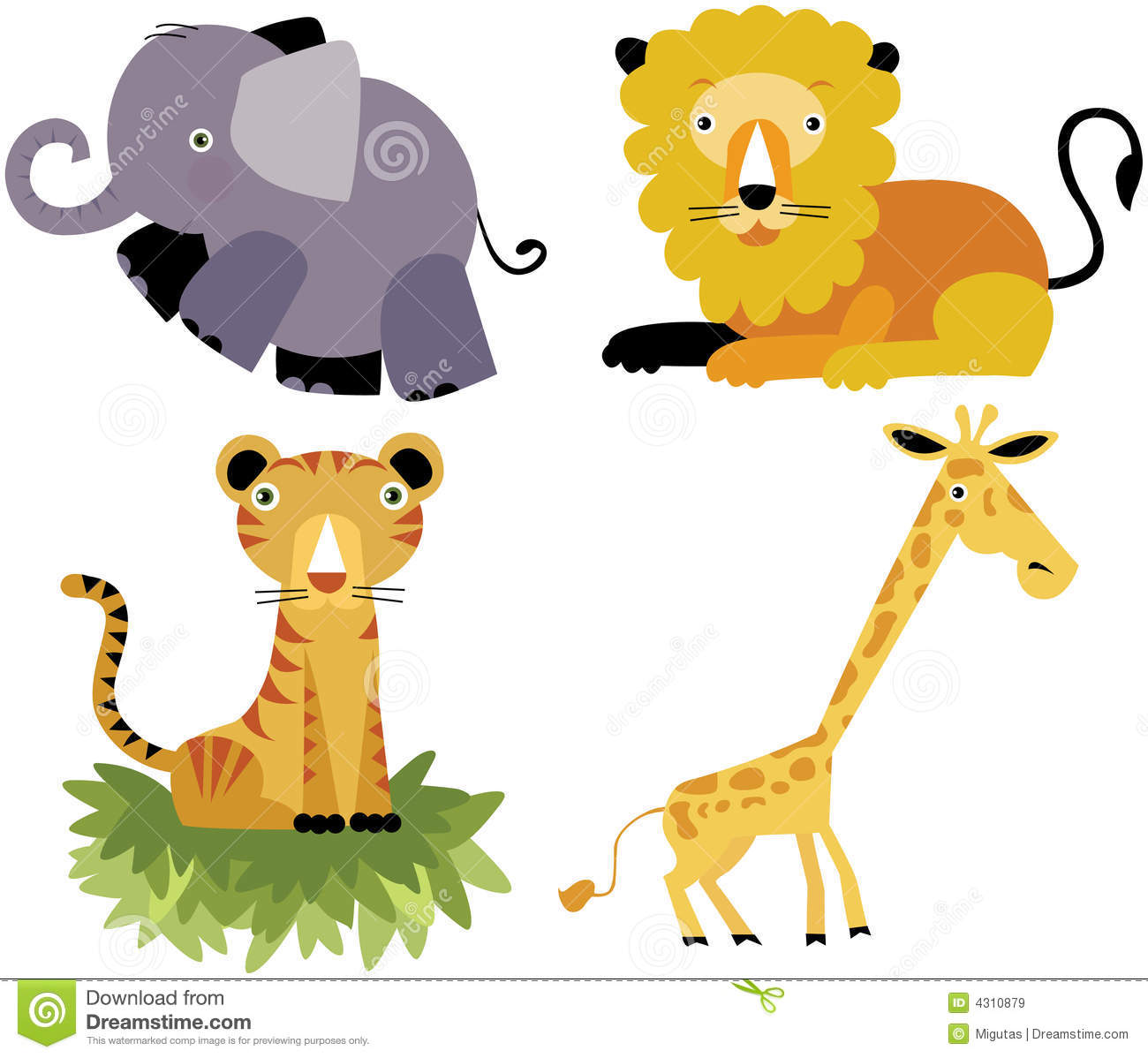 Free Cartoon Safari Animals
