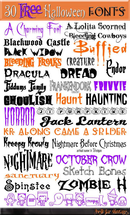 16 Bell Jar Vintage 30 Free Halloween Fonts Images