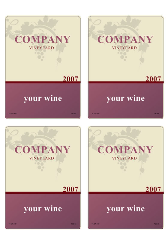 Free Printable Wine Bottle Labels Templates