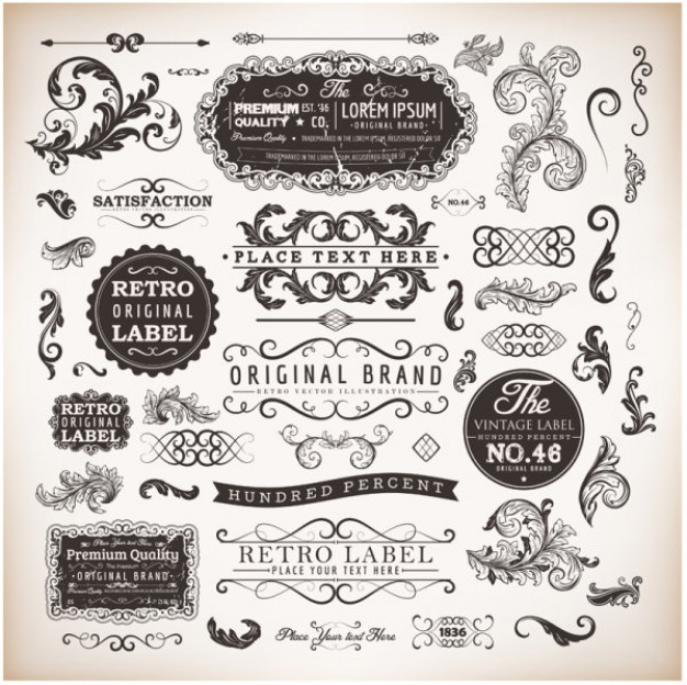 Free Vector Label Borders