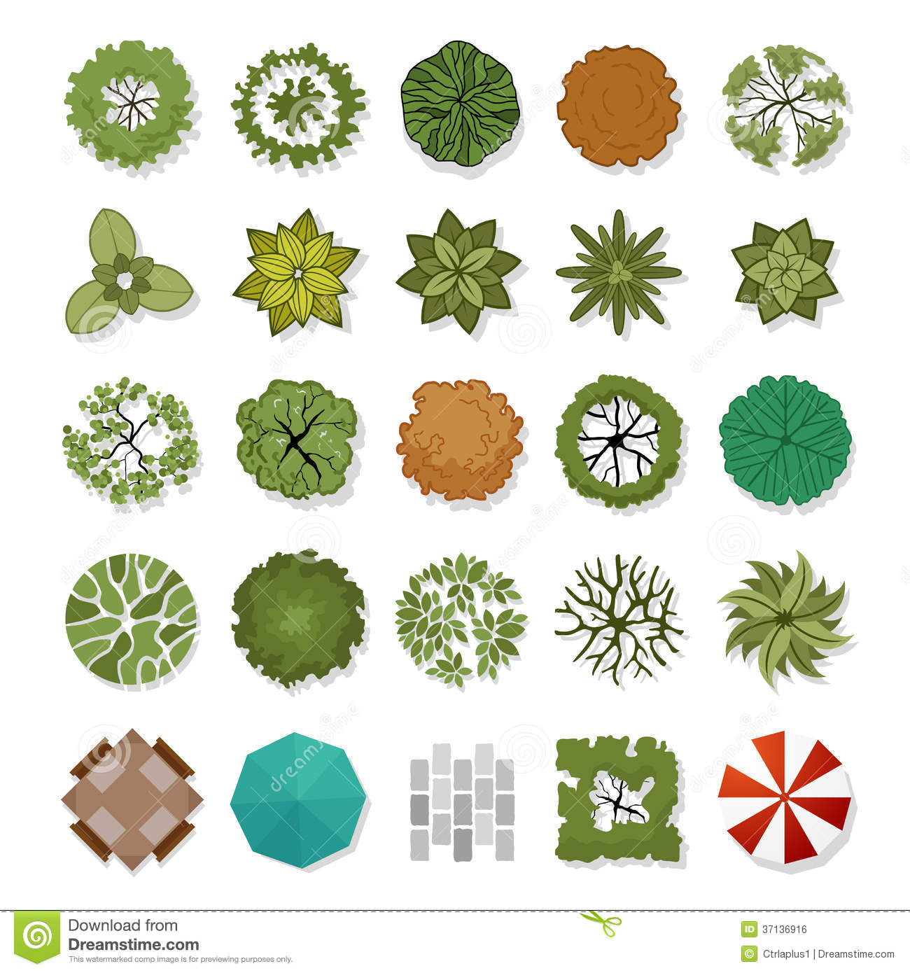 14 Landscape Elements Vector Images