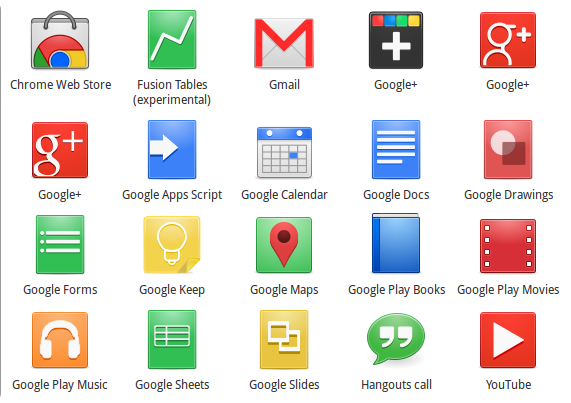 Google Apps Desktop Icons
