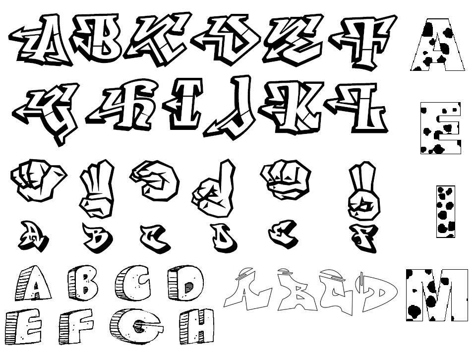 graffiti alphabet fonts a z