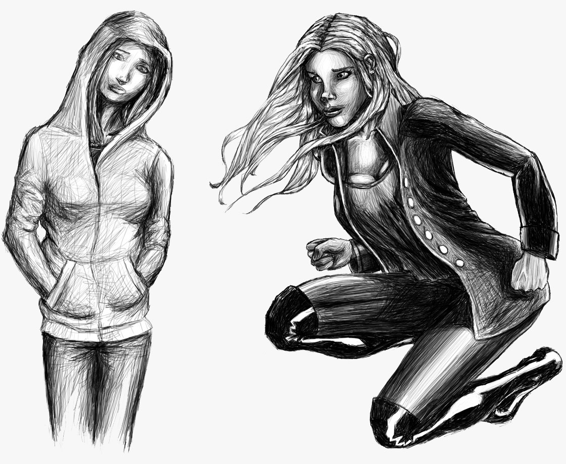 Graphic Novel Character Design Sketches