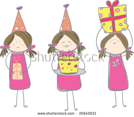 Happy Birthday Girl Cartoon