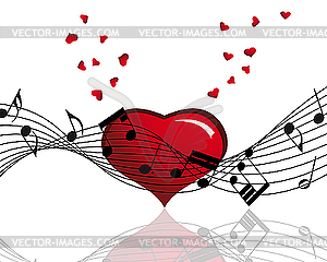 Heart and Music Note Clip Art