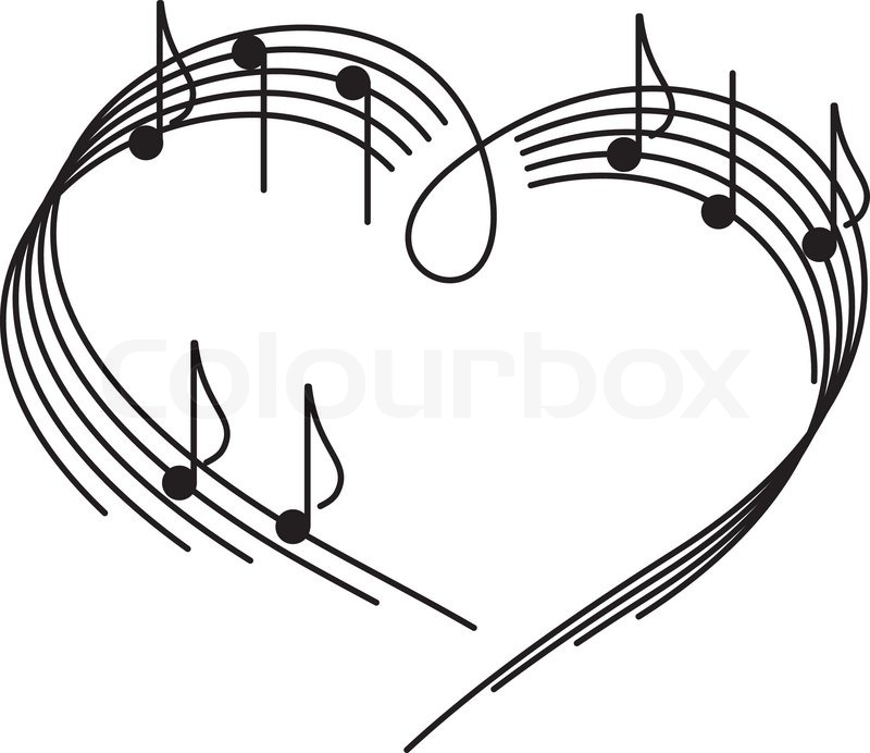 Heart Music Notes Clip Art