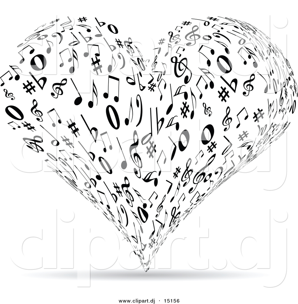 Heart Music Notes Clip Art