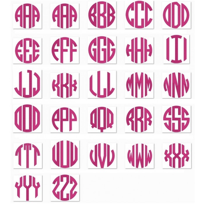 Machine Embroidery Circle Monogram Fonts