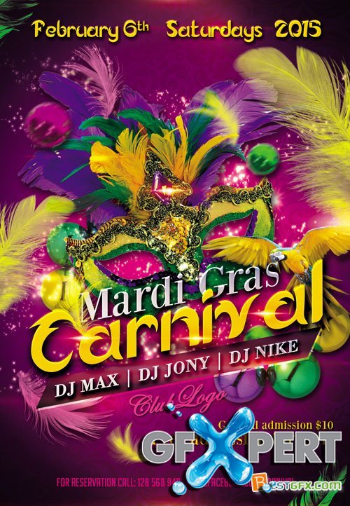 Mardi Gras Flyer Template Free Download