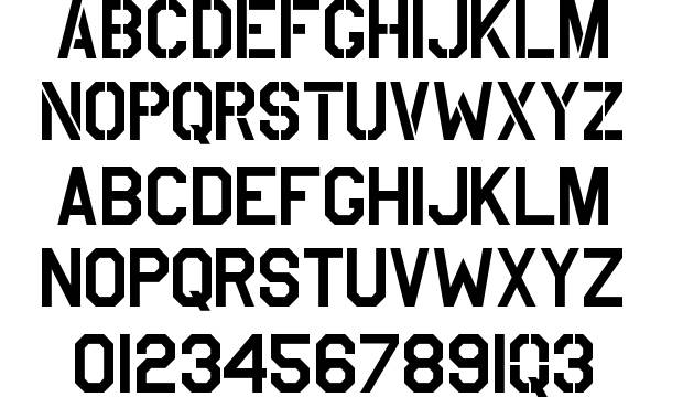 5 TrueType Stencil Font Images