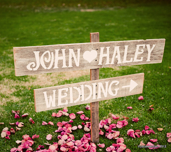 Outdoor Wooden Wedding Signs