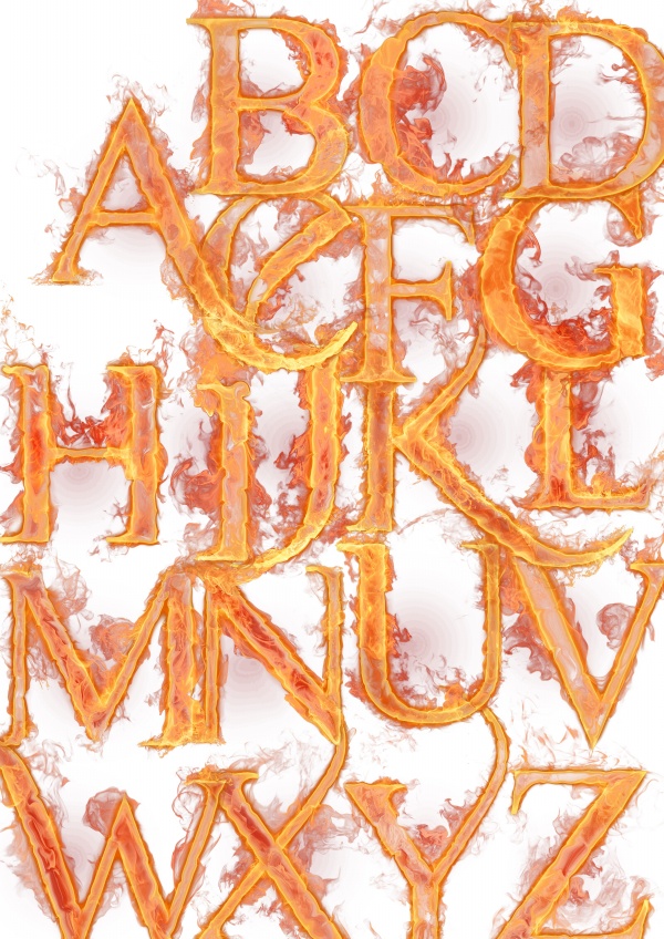 Photoshop Fire Alphabet Letters