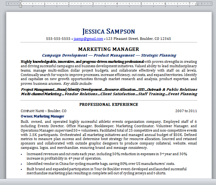 Plain Text Resume