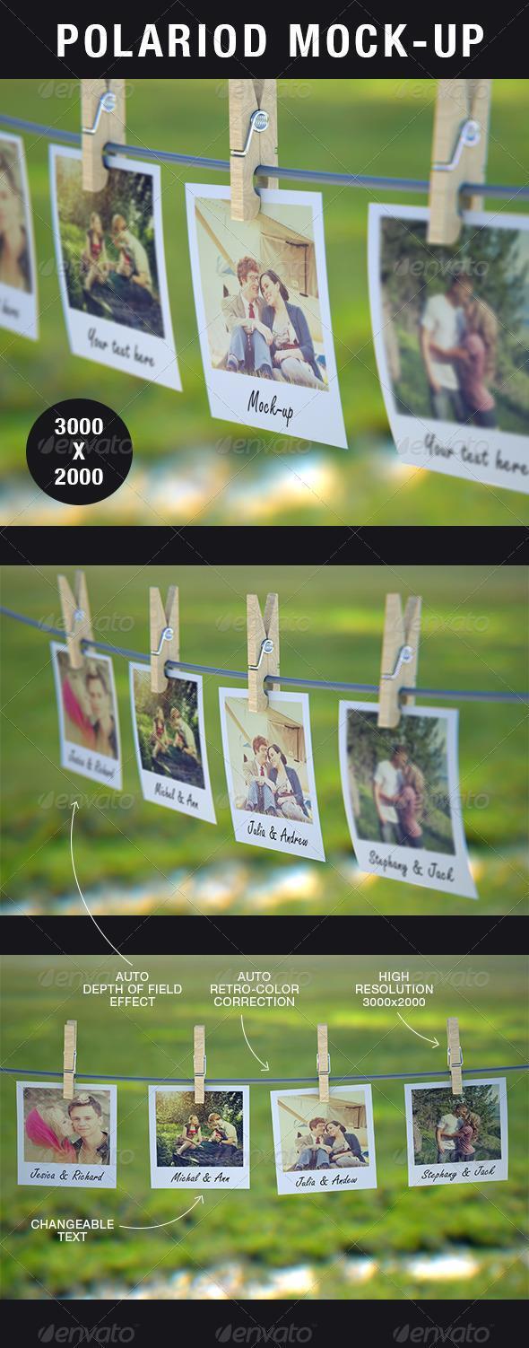 9 Polaroid PSD Mockups Images