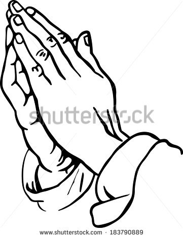 Praying Hands Line Drawing