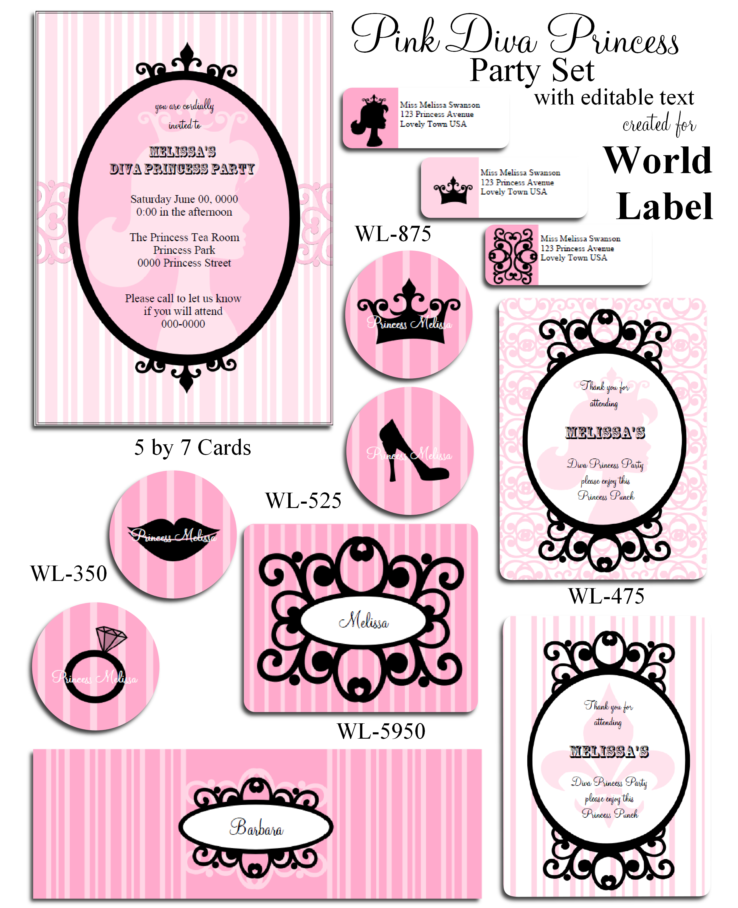 Princess Free Printable Label Templates