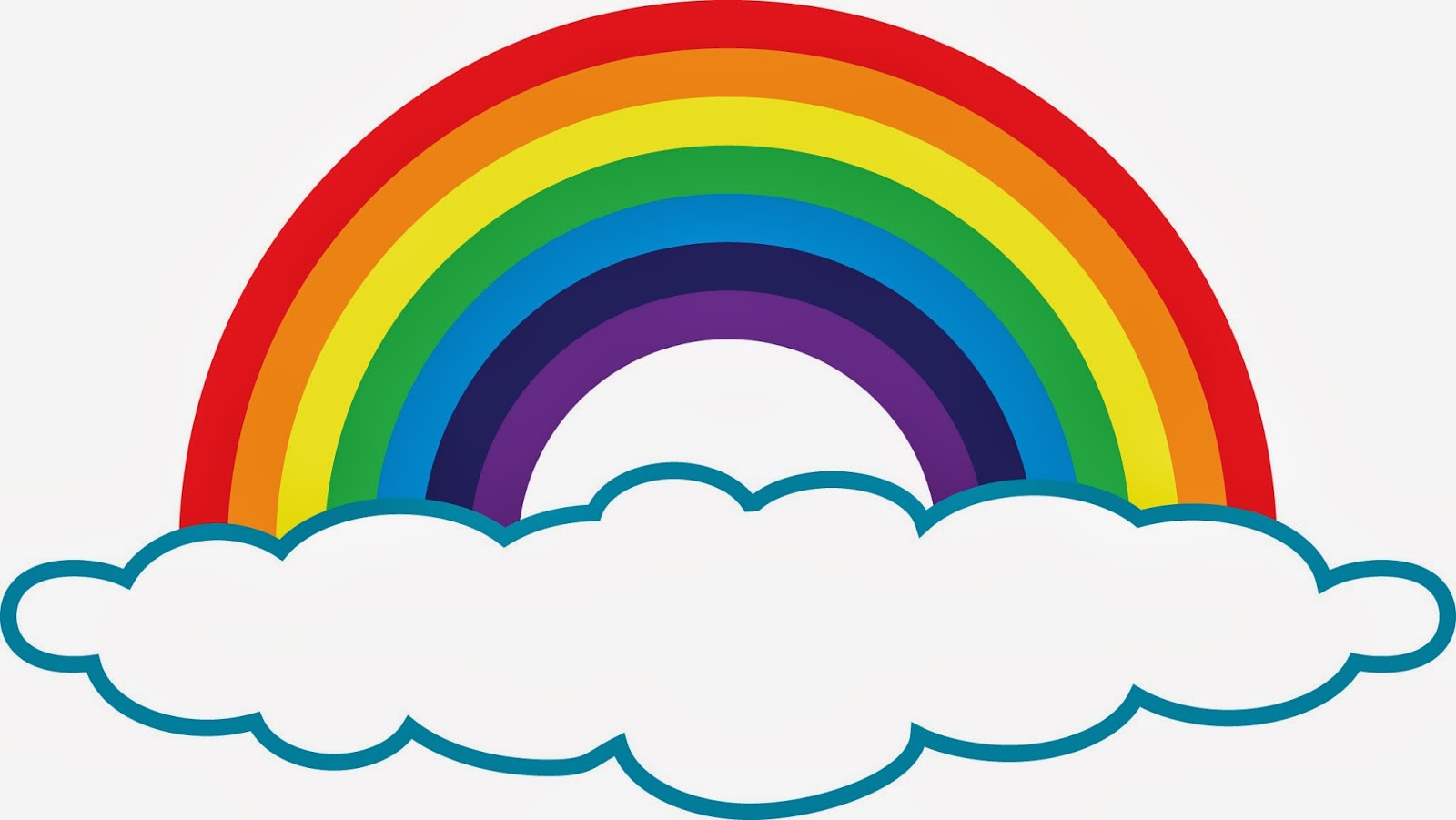 Rainbow with Clouds Clip Art