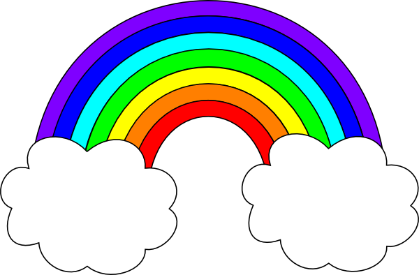 Rainbow with Clouds Clip Art