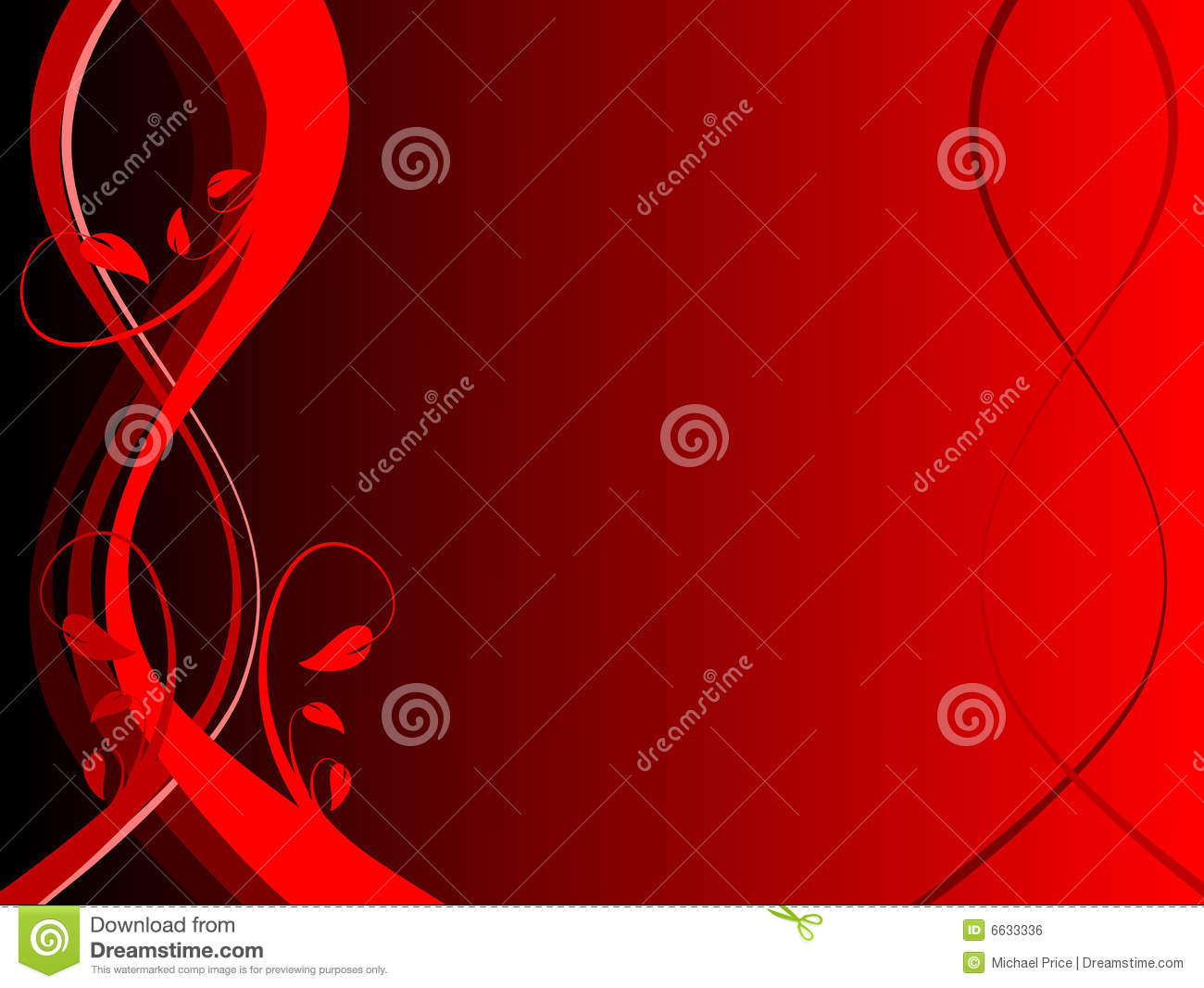 Red Abstract Floral Design