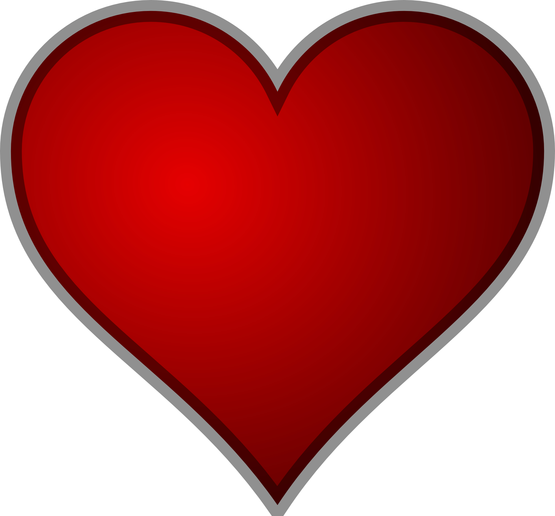 Red Heart Outline Clip Art