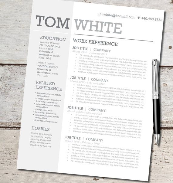 Resume Templates Microsoft Word Design