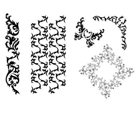 Simple Flower Vector Ornaments