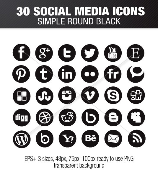 Social Media Icons Black