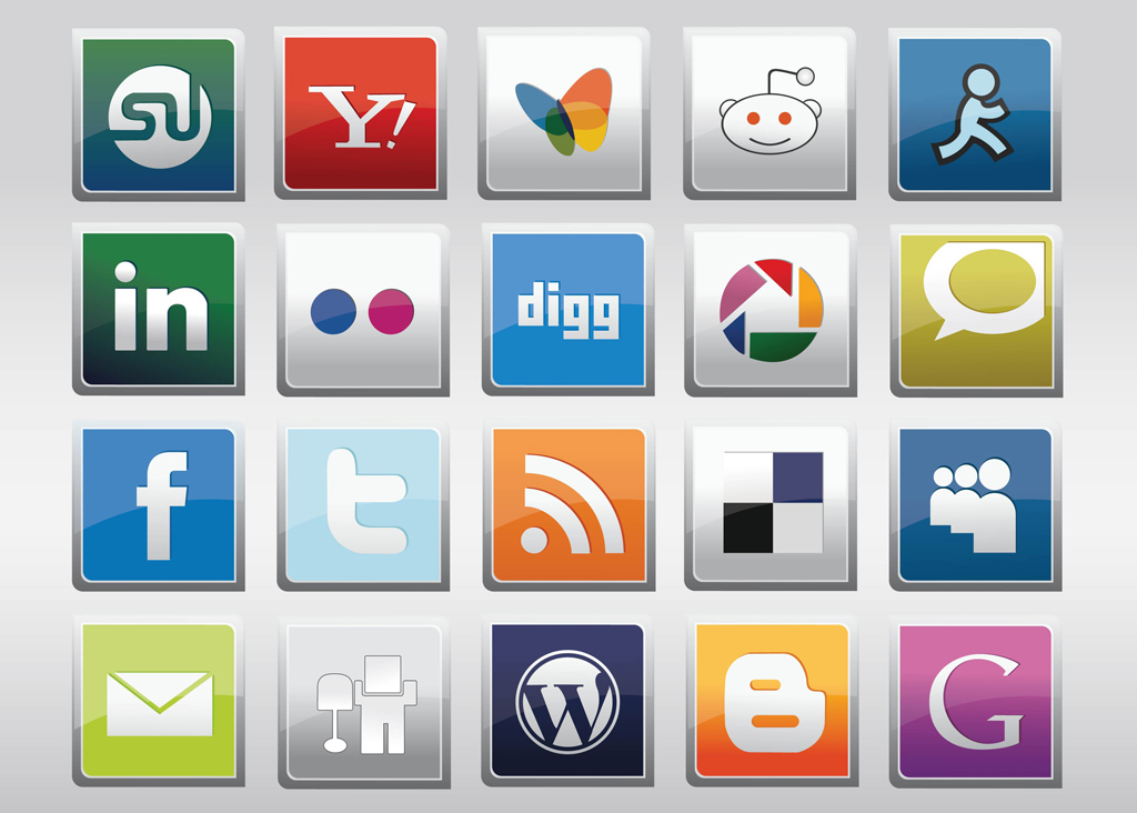 Social Media Icons Vector Free