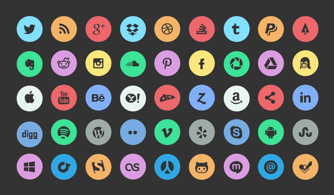 13 Photos of Social Media Buttons PSD