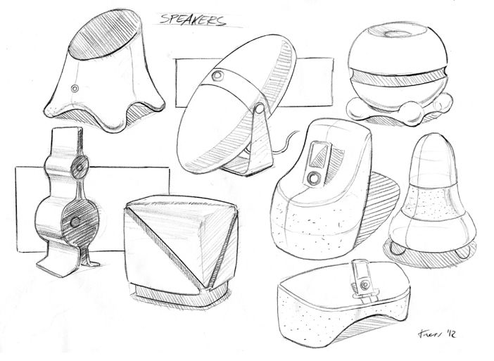 Speaker Industrial Design Sketches
