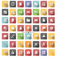 Free Flat Icons Set Vector