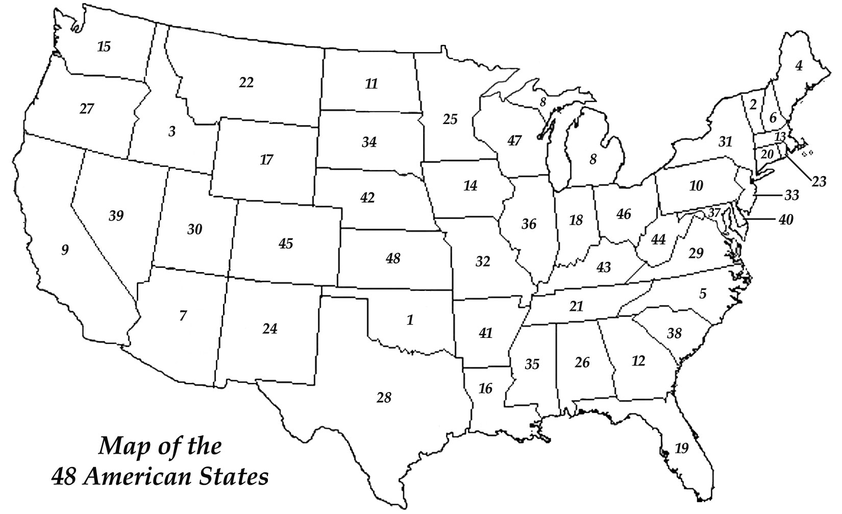 United States Map Test Printable