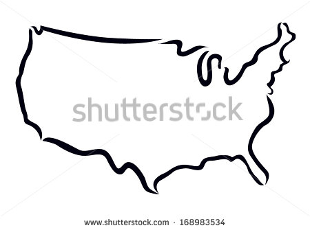 USA Map Outline Vector